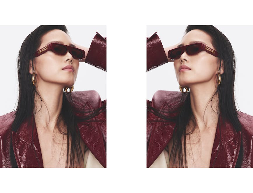 coat jacket accessories sunglasses adult female person woman earring face