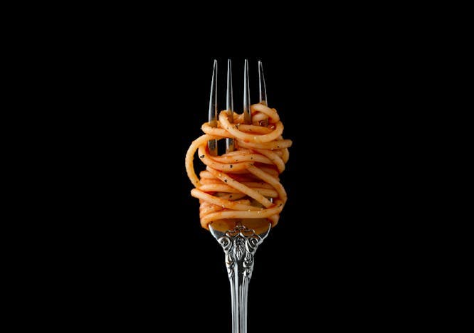 sweets confectionery food fork cutlery spaghetti pasta