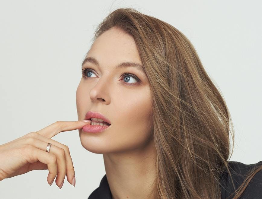 person human finger lipstick cosmetics