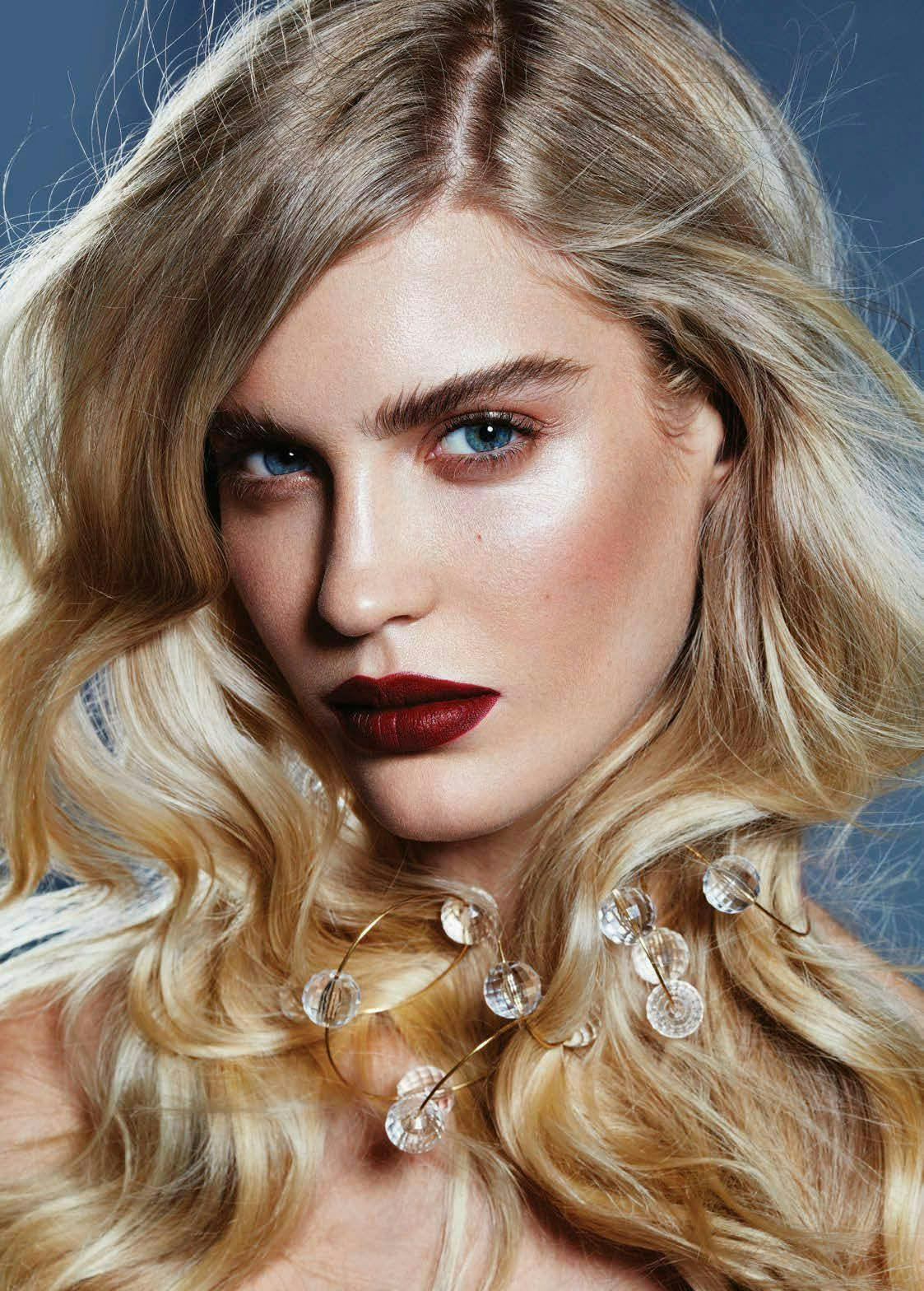 blonde teen kid girl person female face hair lipstick cosmetics