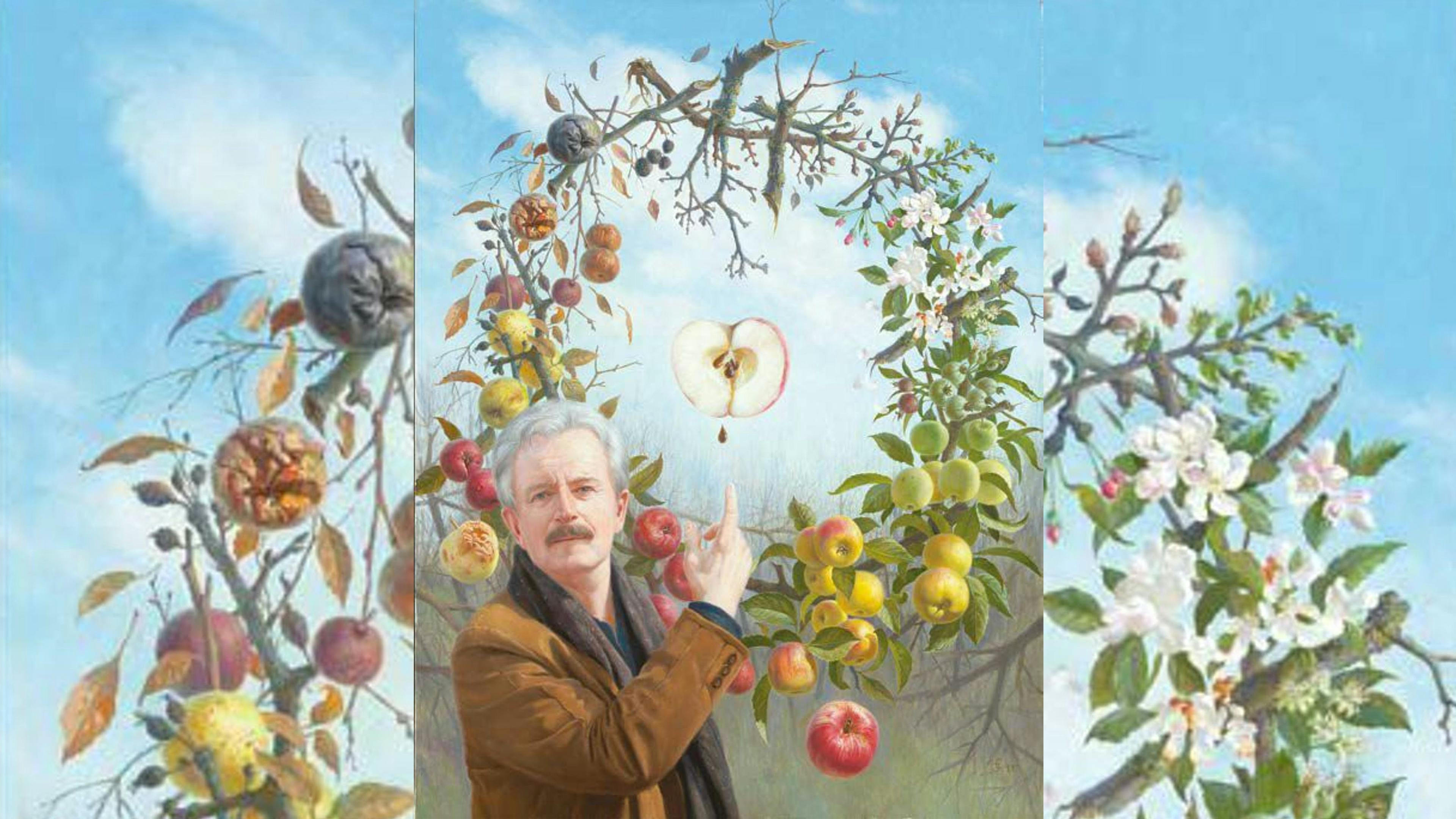 person human plant painting art produce food fruit persimmon