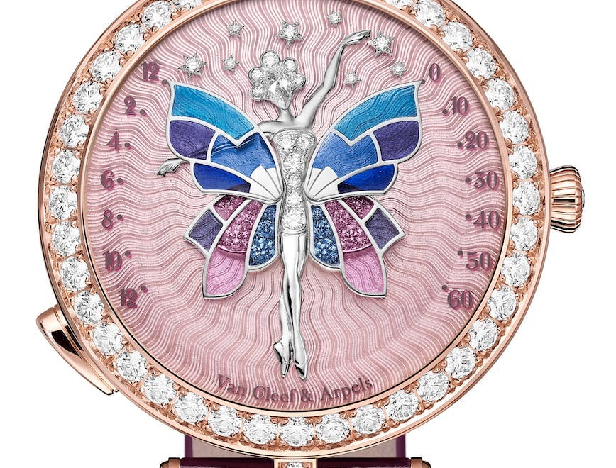 Lady Arpels Ballerine Enchantée Rose Gold watch in rose gold with diamonds