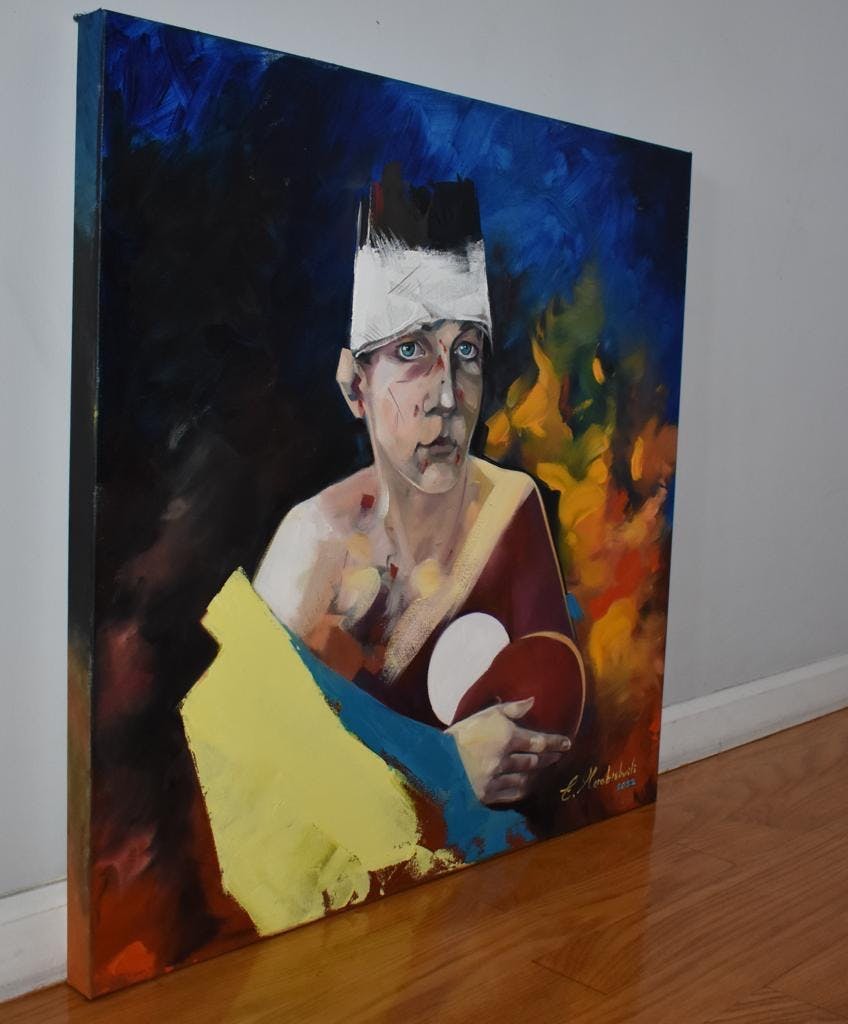 modern art art canvas painting person face head