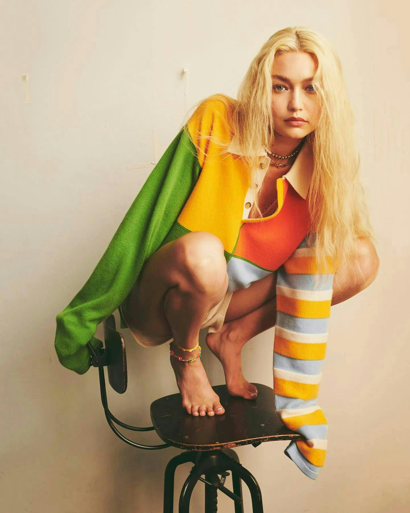 sitting person blonde woman adult female sock hosiery portrait photography