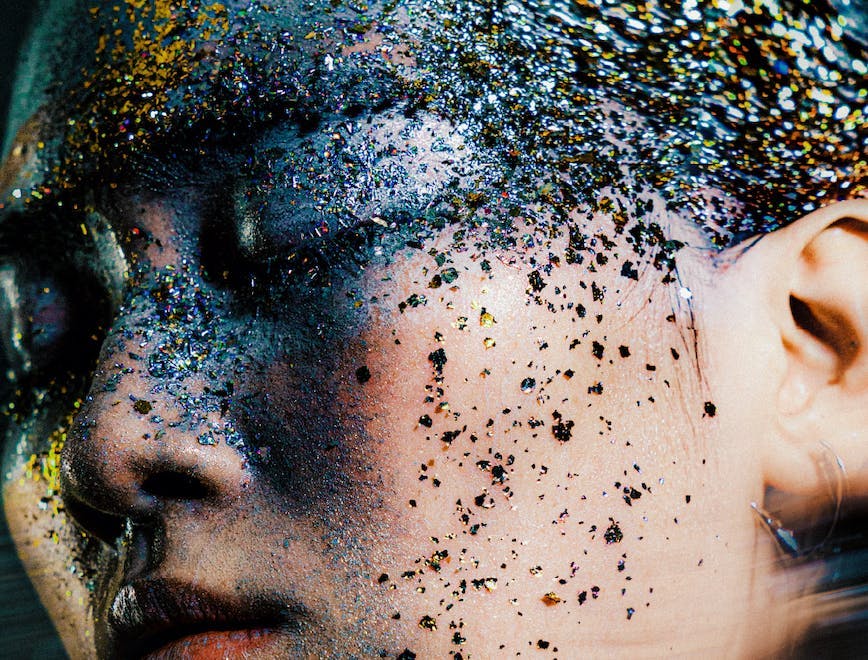 face head person photography portrait glitter