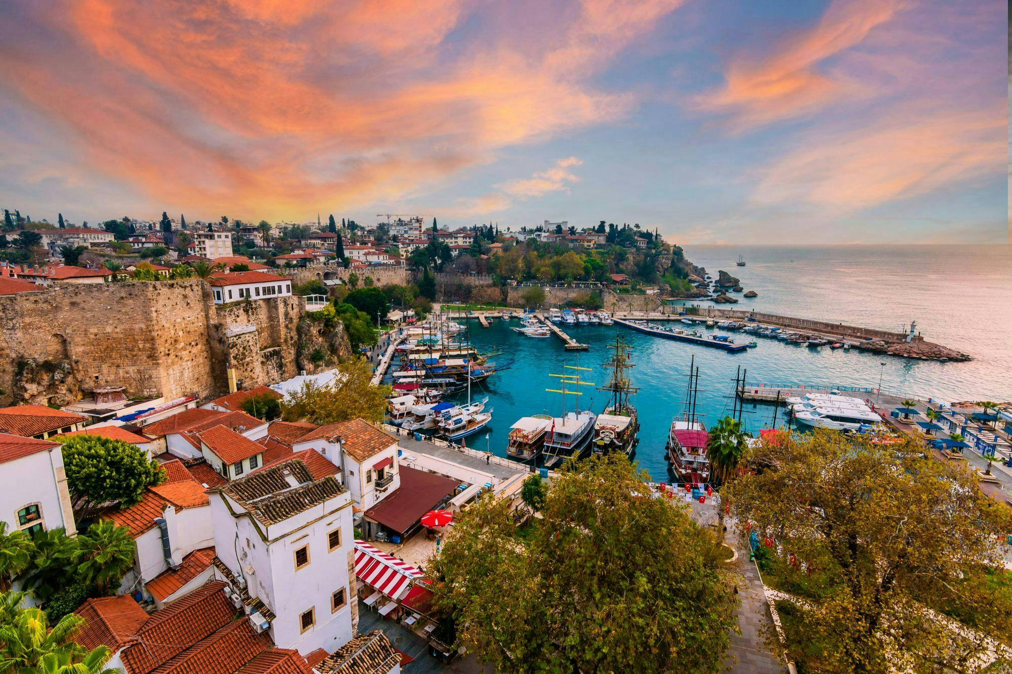 antalya architecture attraction bay beautiful blue boat building castle city cityscape cloudy coast coastal colorful country culture destination dusk harbor harbour historic historical history house journey kaleici landmark mediterranean old panorama sea ship sky sunrise sunset tourism tourist town traditional travel trip turkey türkiye urban vacation view white winter water waterfront outdoors nature scenery